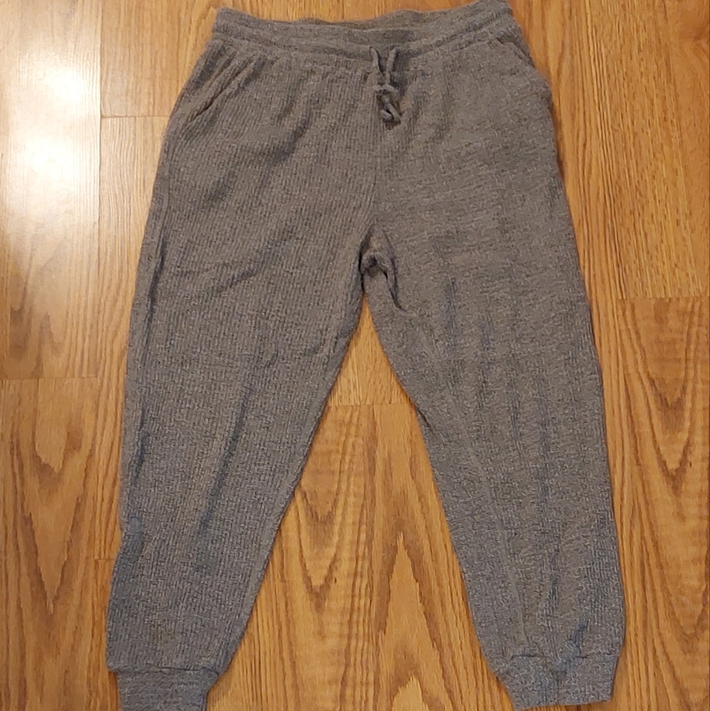 Gray waffle knit joggers